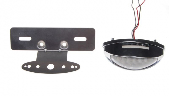 Lampa spate moto, Led, prindere sub carena/aripa, culoare cromat [4]