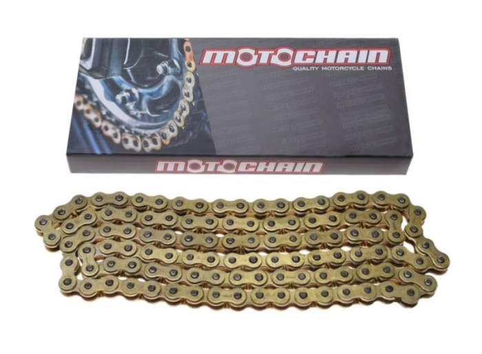 Lant transmisie moto atv, pas 420H, 140 zale, culoare auriu