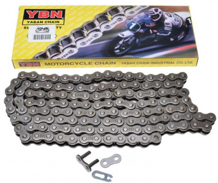 Lant transmisie YBN, pas 415H, 122 zale, culoare argintiu [2]