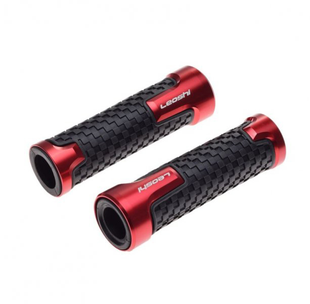 Mansoane moto sport din metal si cauciuc, culoare rosu/negru [2]