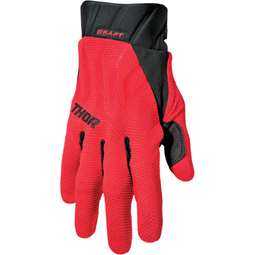 Manusi atv cross Thor Draft, culoare rosu negru, marime S