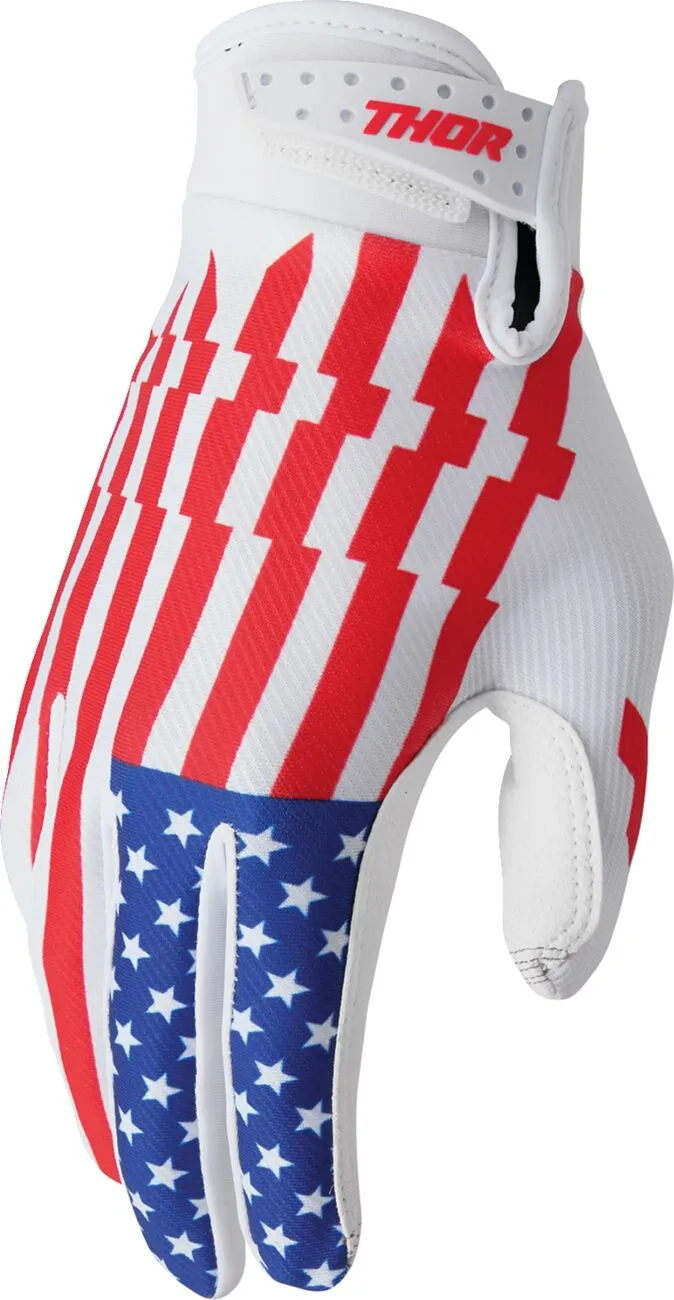 Manusi atv cross Thor Launchmode Patriot, culoare rosu albastru, marime XS