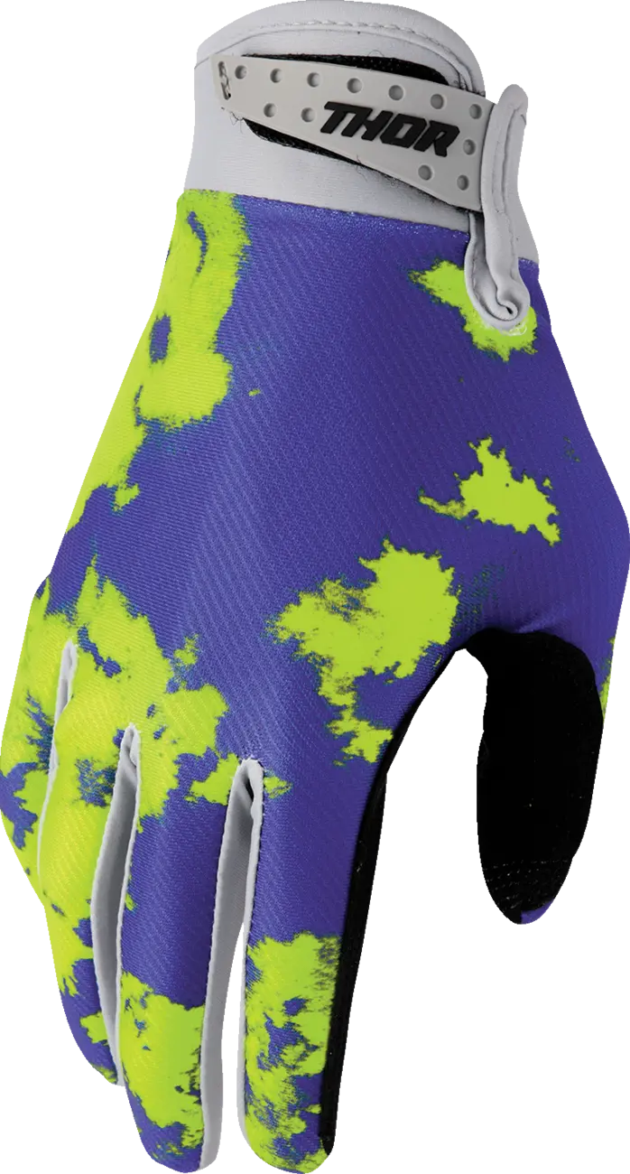 Manusi atv cross Thor Launchmode Bleach, culoare mov verde, marime XS