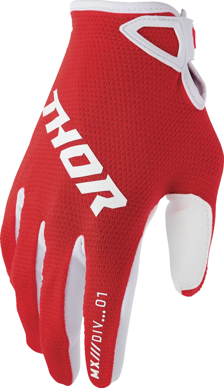Manusi atv cross Thor RideMode Static, culoare rosu alb, marime S