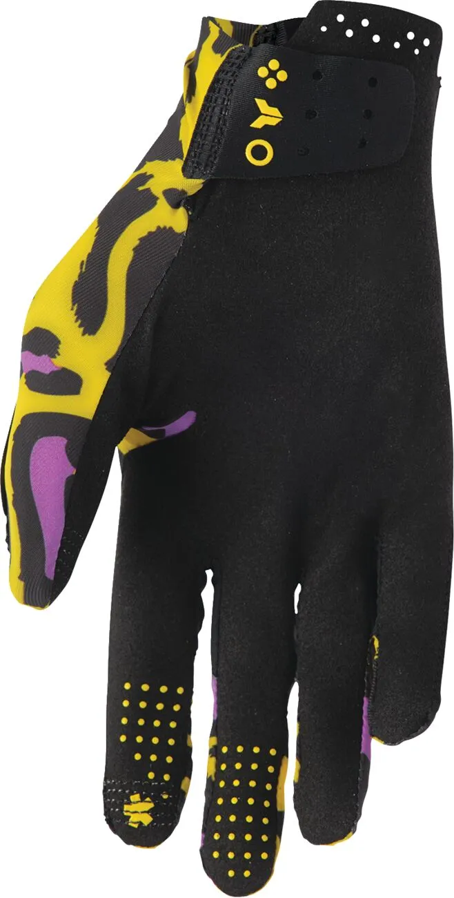 Manusi atv/cross Thor SportMode Cheetah, culoare galben/violet, marime XS [4]