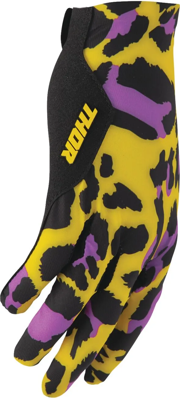 Manusi atv/cross Thor SportMode Cheetah, culoare galben/violet, marime XS [3]