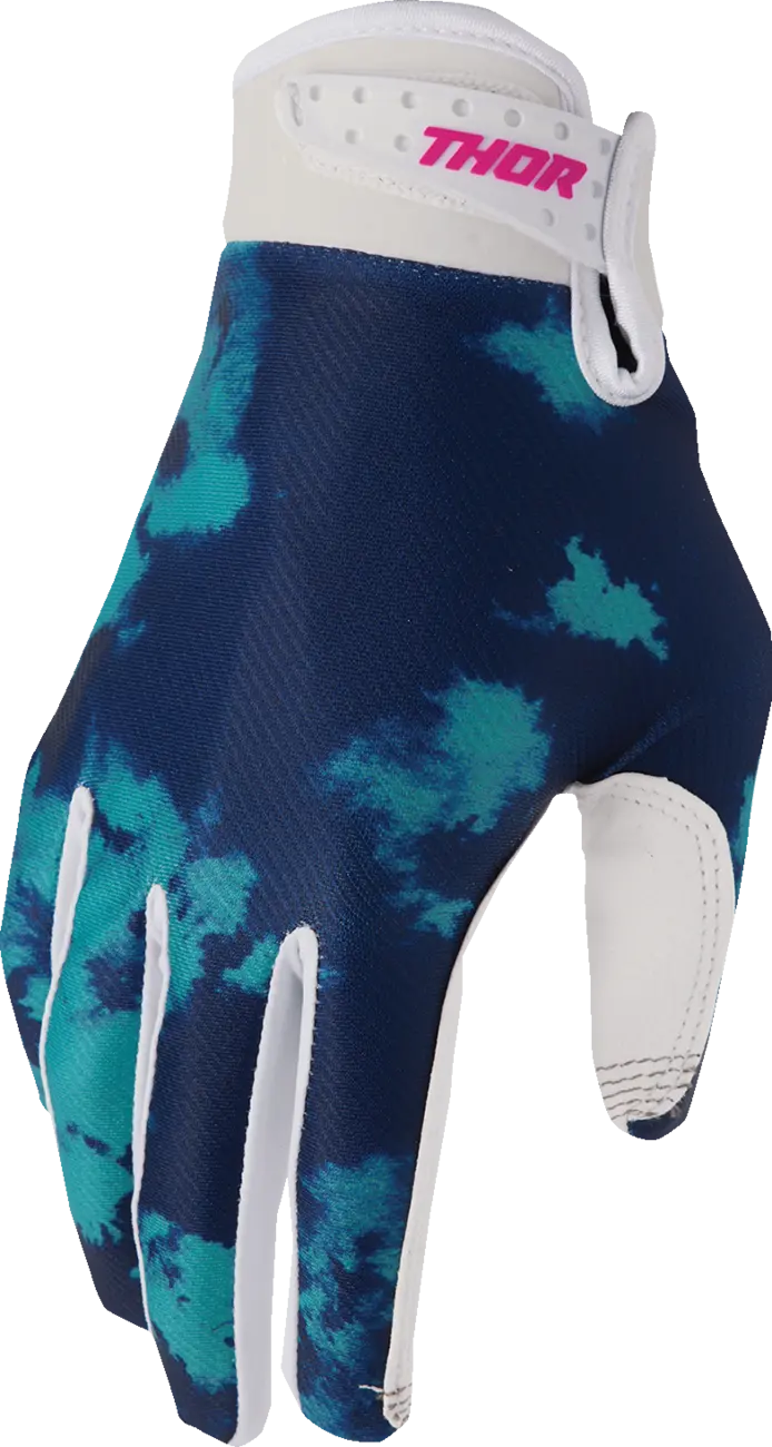 Manusi copii atv cross Thor LaunchMode Bleach, culoare turcoaz, marime YM