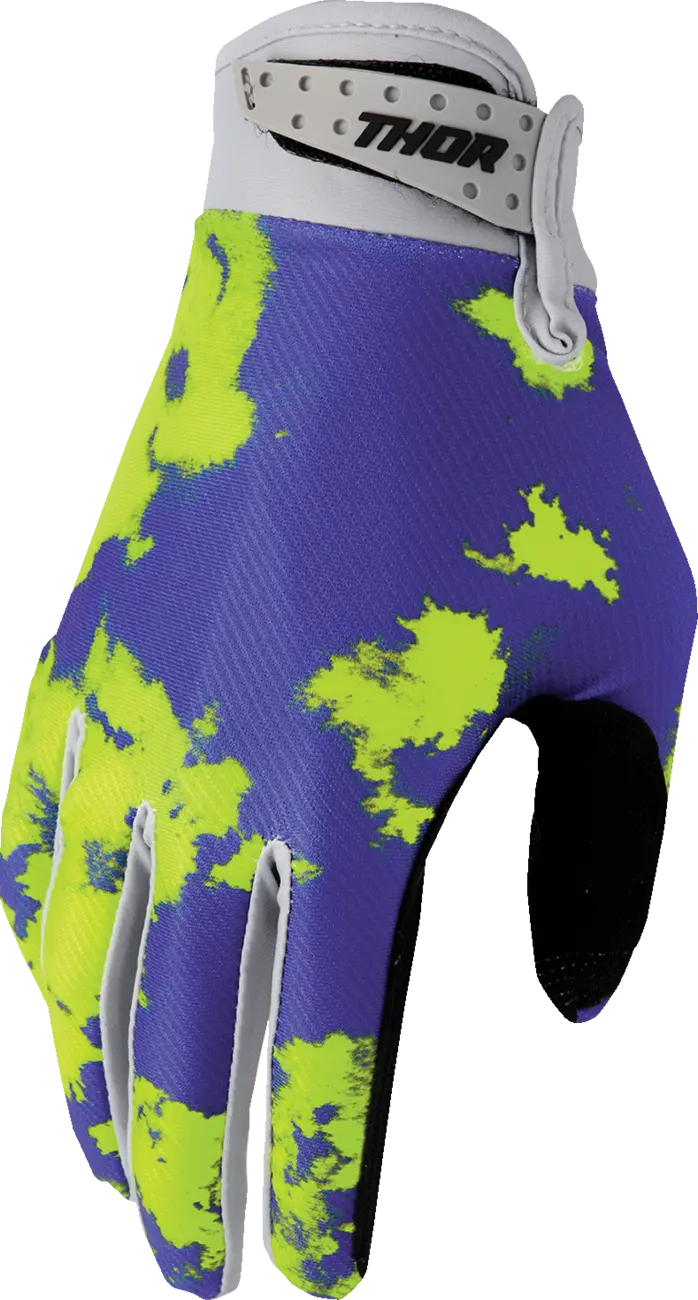 Manusi copii atv cross Thor LaunchMode Bleach, culoare mov verde, marime YL