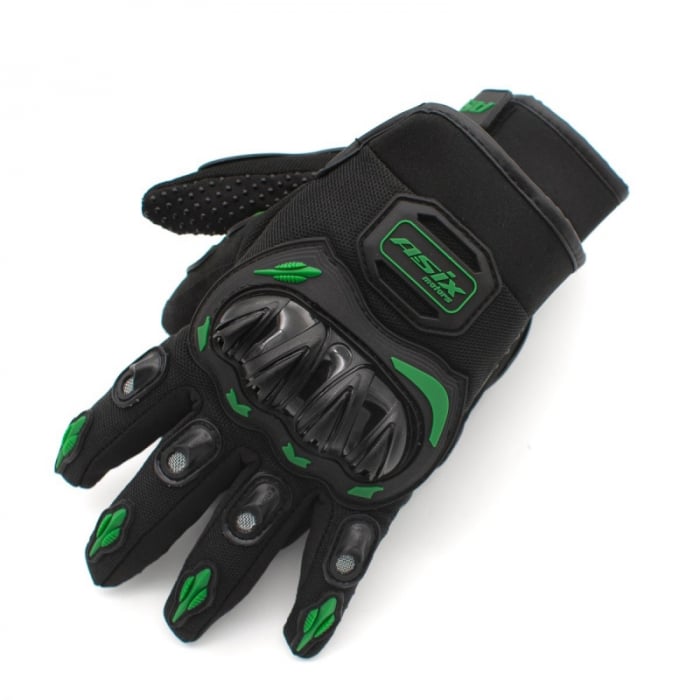 Manusi enduro atv cross Asix AS2 Senior, culoare negru verde, marime XL