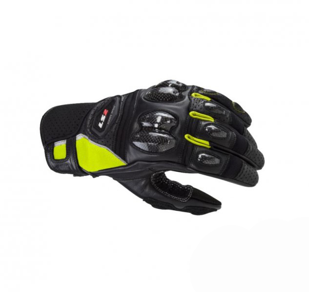 Manusi moto piele carbon LS2 Spark2, culoare negru galben, marime S