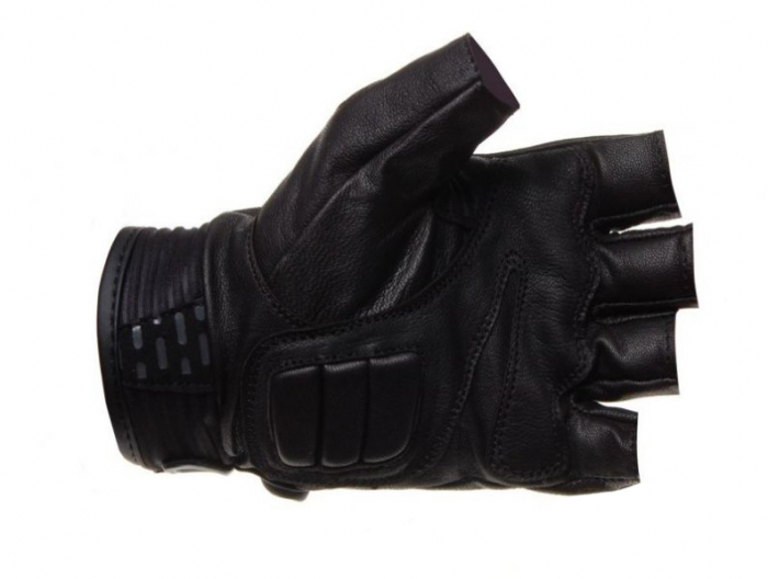 Manusi moto piele fara degete, culoare negru, marime 2XL [2]