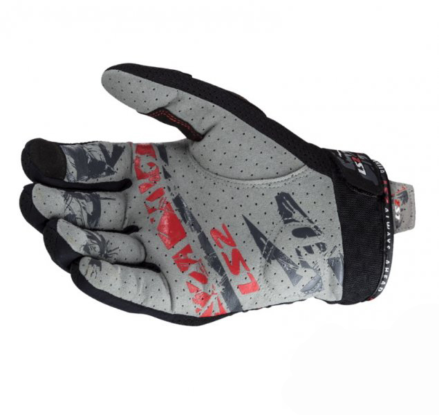 Manusi moto textil LS2 Chaki Man, culoare negru/rosu, marime 3XL [2]