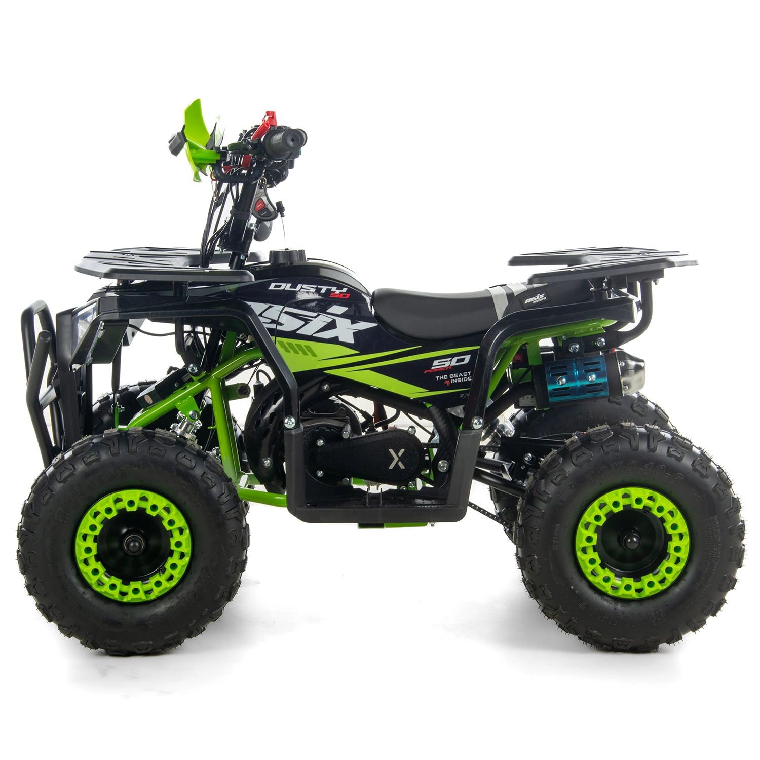 Mini atv Asix Dusty, roti 6inch, 50cc, 2 timpi, pornire electromotor, culoare negru/verde [6]