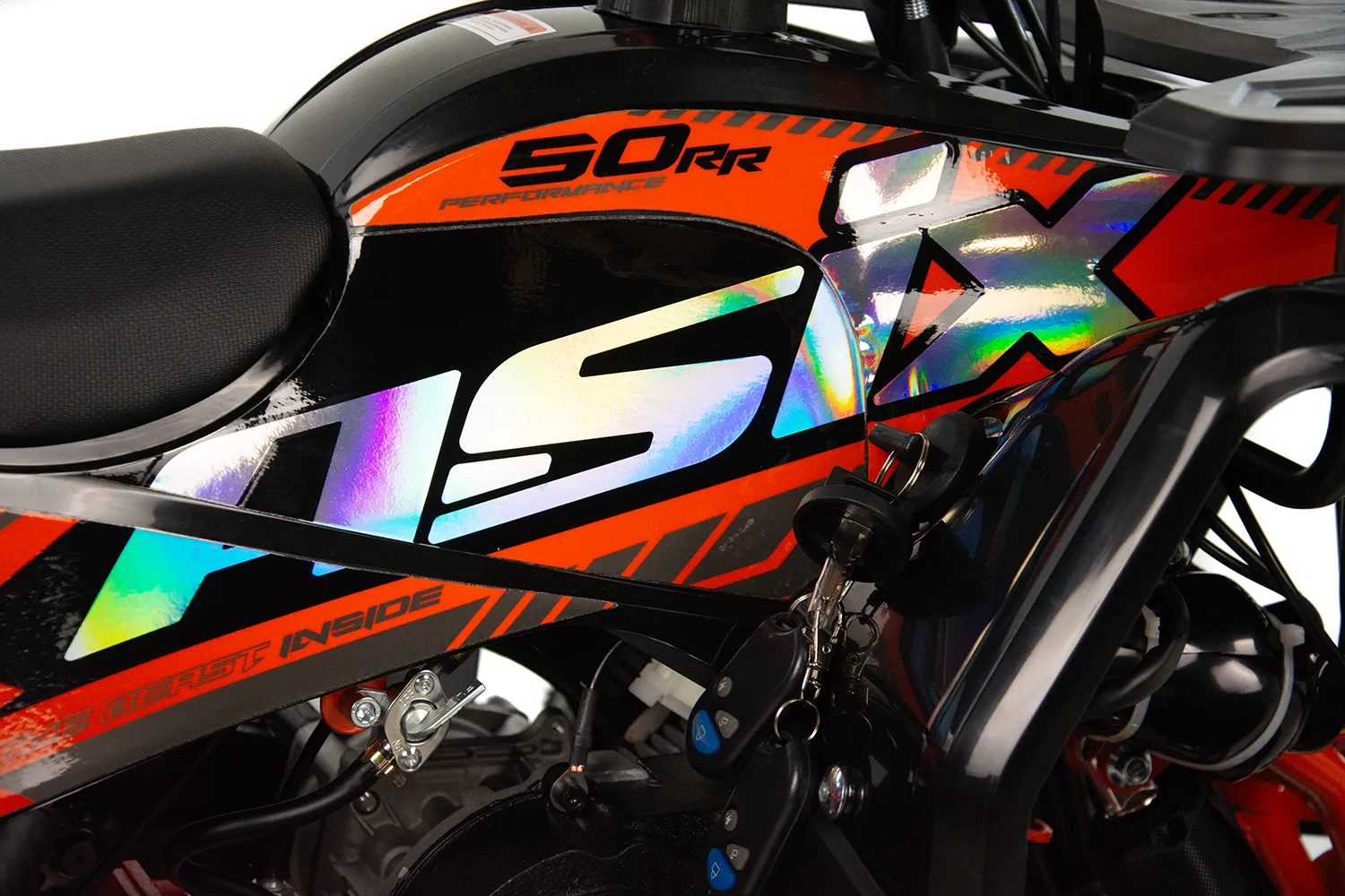 Mini atv Asix M10, roti 6inch, 50cc, 2 timpi, pornire electromotor, culoare gri/albastru [7]