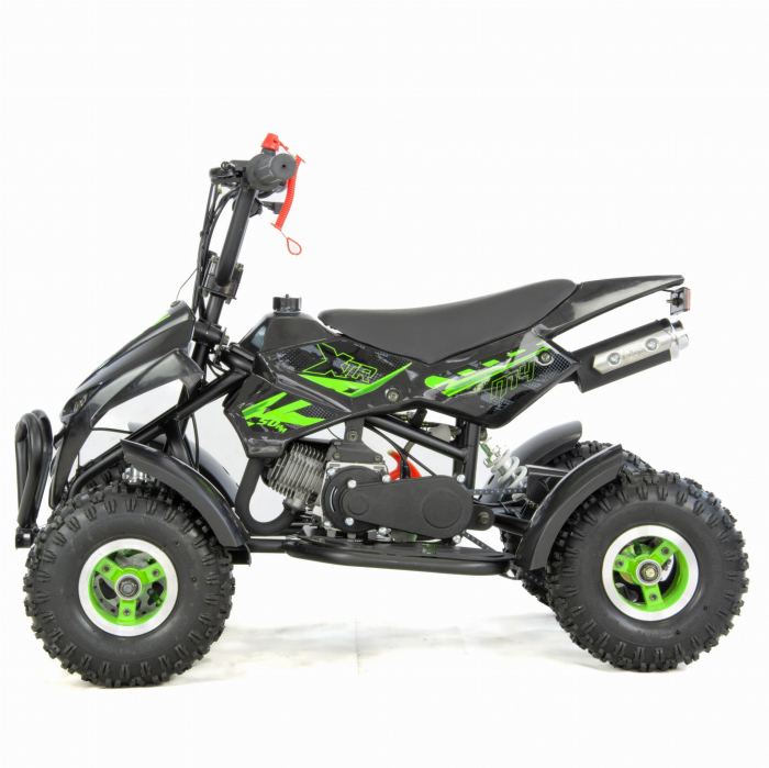 Mini atv XTR M4/4, roti 4 inch, 50cc, 2 timpi, pornire la sfoara , culoare negru/verde [5]