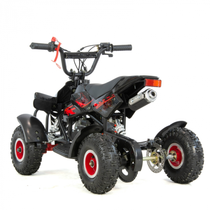 Mini atv XTR M4/4, roti 4 inch, 50cc, 2 timpi, pornire la sfoara, culoare negru/rosu [3]