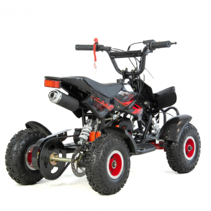 Mini atv XTR M4/4, roti 4 inch, 50cc, 2 timpi, pornire la sfoara, culoare negru/rosu [2]
