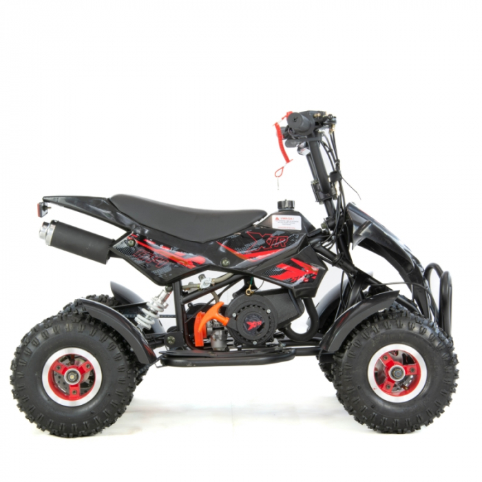 Mini atv XTR M4 4, roti 4 inch, 50cc, 2 timpi, pornire la sfoara, culoare negru rosu