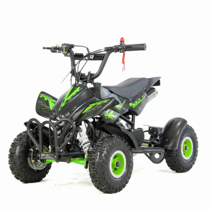 Mini atv XTR M4/4, roti 4 inch, 50cc, 2 timpi, pornire la sfoara , culoare negru/verde [4]
