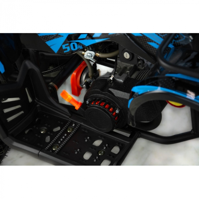 Mini atv XTR M7, roti 6 inch, 50cc, 2 timpi, pornire la buton, culoare negru/albastru [9]