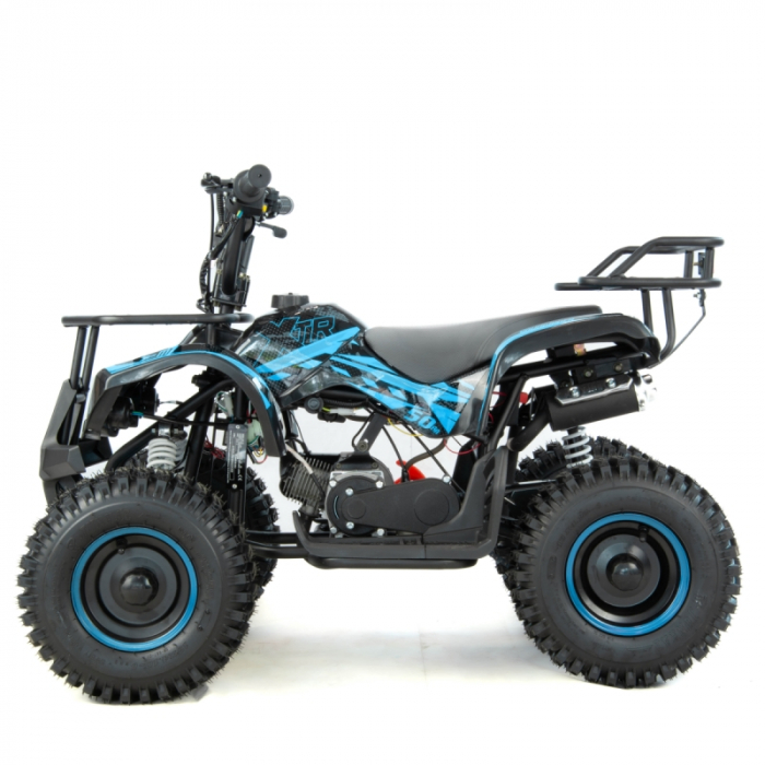 Mini atv XTR M7, roti 6 inch, 50cc, 2 timpi, pornire la buton, culoare negru/albastru [5]