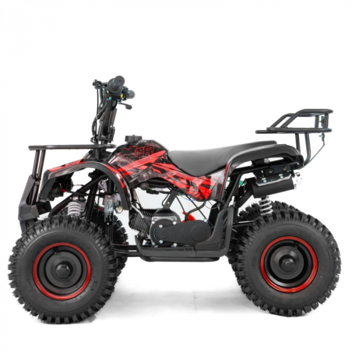 Mini atv XTR M7, roti 6 inch, 50cc, 2 timpi, pornire la buton, culoare negru/rosu [5]