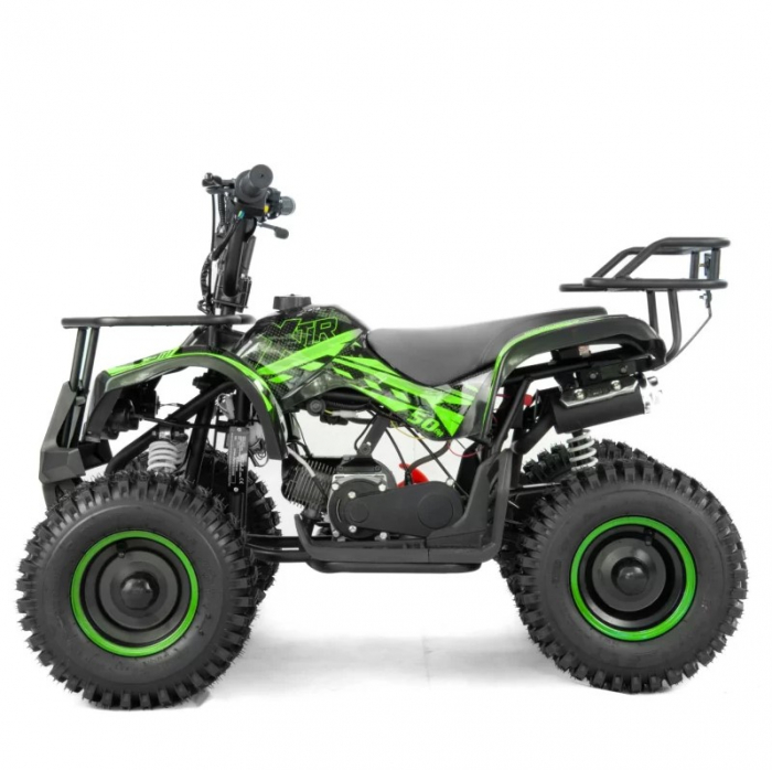Mini atv XTR M7, roti 6 inch, 50cc, 2 timpi, pornire la buton, culoare negru/verde [2]