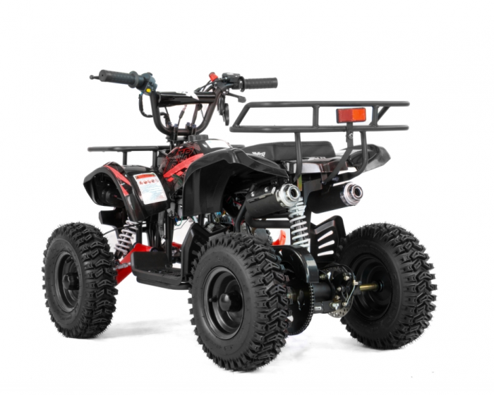 Mini atv XTR M7, roti 6 inch, 50cc, 2 timpi, pornire la sfoara, culoare negru/rosu [4]