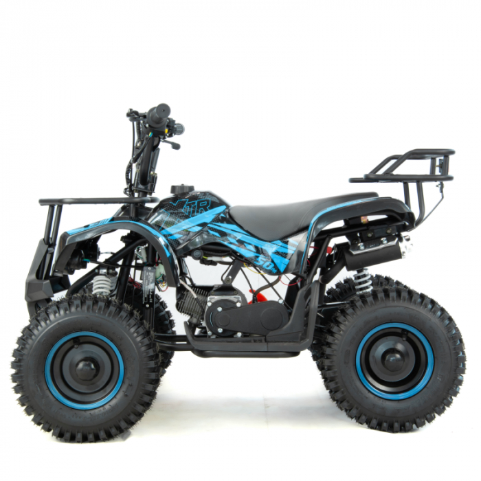 Mini atv XTR M7, roti 6 inch, 50cc, 2 timpi, pornire la sfoara, culoare negru/albastru [2]