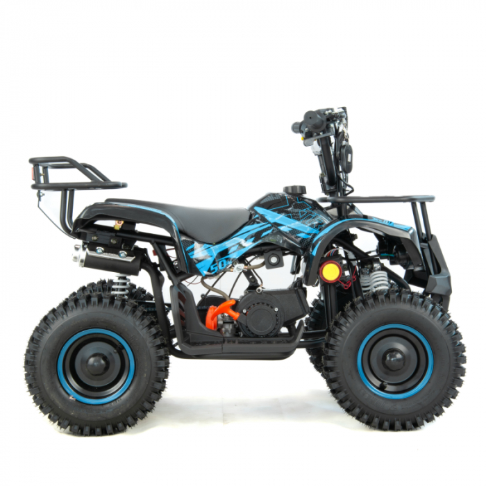 Mini atv XTR M7, roti 6 inch, 50cc, 2 timpi, pornire la sfoara, culoare negru/albastru [5]