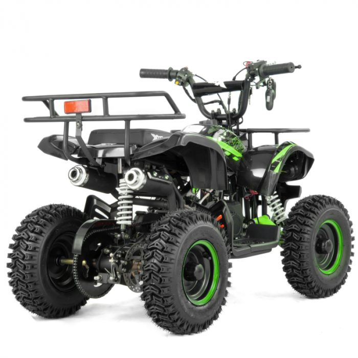 Mini atv XTR M7, roti 6 inch, 50cc, 2 timpi, pornire la sfoara, culoare negru/verde [4]
