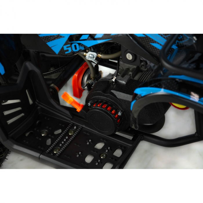 Mini atv XTR M7, roti 6 inch, 50cc, 2 timpi, pornire la sfoara, culoare negru/albastru [9]