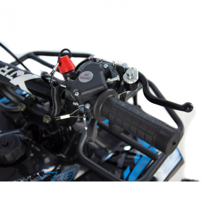 Mini atv XTR M7, roti 6 inch, 50cc, 2 timpi, pornire la sfoara, culoare negru/albastru [8]