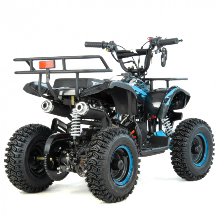 Mini atv XTR M7, roti 6 inch, 50cc, 2 timpi, pornire la sfoara, culoare negru/albastru [4]
