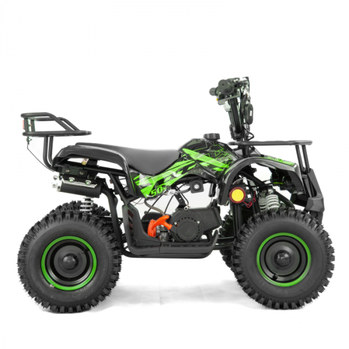 Mini atv XTR M7, roti 6 inch, 50cc, 2 timpi, pornire la sfoara, culoare negru/verde [5]