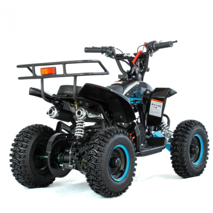 Mini atv XTR M8, roti 6 inch, 50cc, 2 timpi, pornire la sfoara, culoare negru/albastru [3]