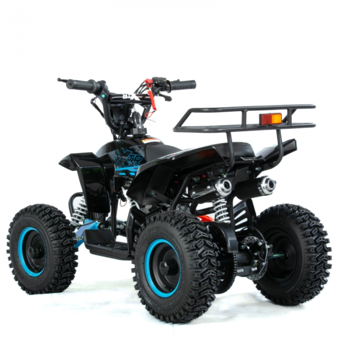 Mini atv XTR M8, roti 6 inch, 50cc, 2 timpi, pornire la sfoara, culoare negru/albastru [4]