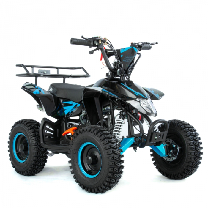 Mini atv XTR M8, roti 6 inch, 50cc, 2 timpi, pornire la sfoara, culoare negru albastru