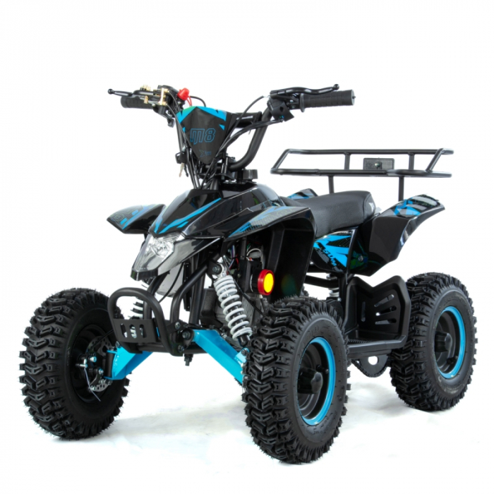 Mini atv XTR M8, roti 6 inch, 50cc, 2 timpi, pornire la sfoara, culoare negru/albastru [6]