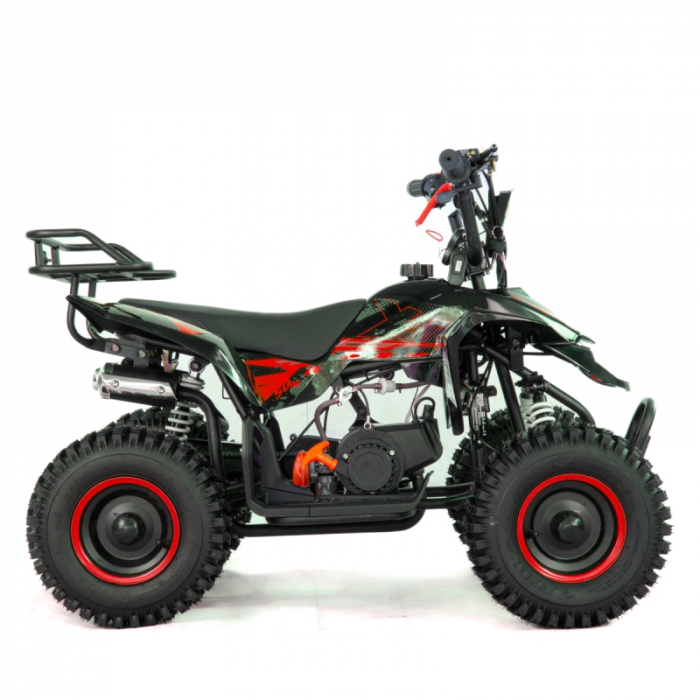 Mini atv XTR M8, roti 6 inch, 50cc, 2 timpi, pornire la sfoara, culoare negru/rosu [2]