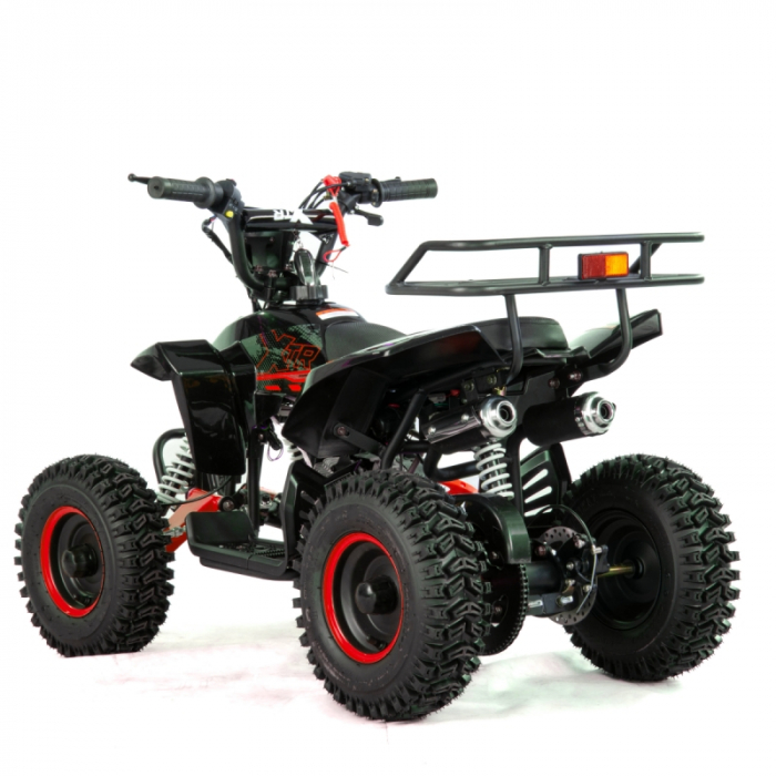 Mini atv XTR M8, roti 6 inch, 50cc, 2 timpi, pornire la sfoara, culoare negru/rosu [4]