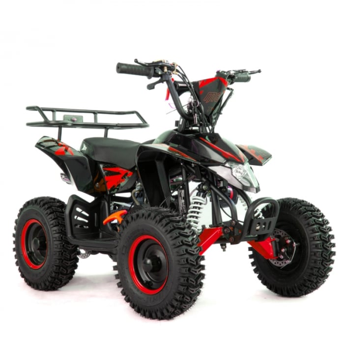 Mini atv XTR M8, roti 6 inch, 50cc, 2 timpi, pornire la sfoara, culoare negru rosu