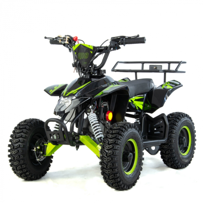 Mini atv XTR M8, roti 6 inch, 50cc, 2 timpi, pornire la sfoara, culoare negru/verde [6]