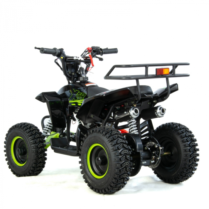 Mini atv XTR M8, roti 6 inch, 50cc, 2 timpi, pornire la sfoara, culoare negru/verde [4]