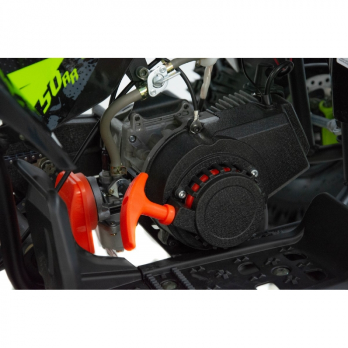 Mini atv XTR M8, roti 6 inch, 50cc, 2 timpi, pornire la sfoara, culoare negru/verde [13]