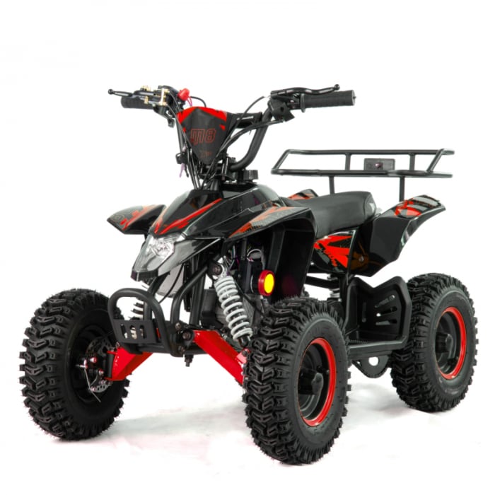 Mini atv XTR M8, roti 6inch, 50cc, 2 timpi, pornire electromotor, culoare negru rosu