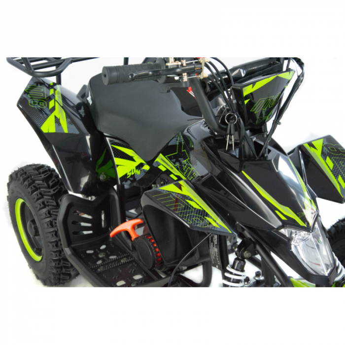 Mini atv XTR M8, roti 6inch, 50cc, 2 timpi, pornire electromotor, culoare negru/verde [5]