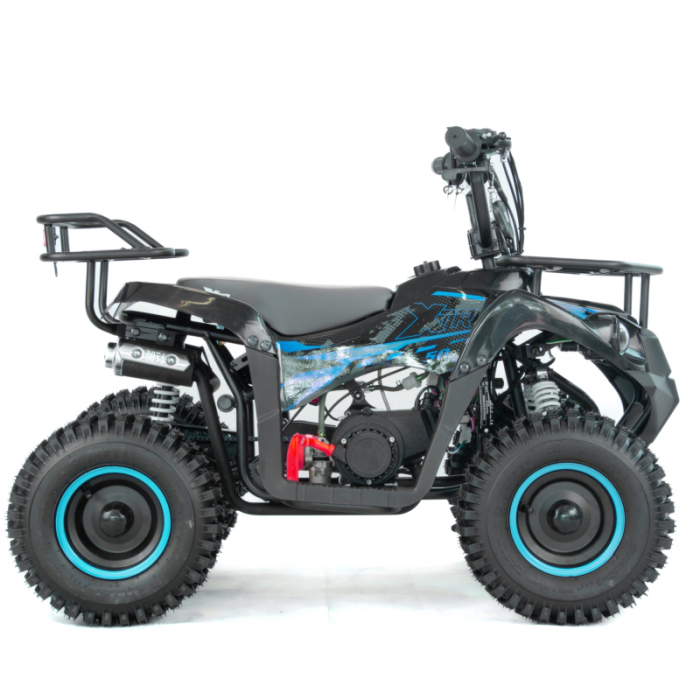 Mini atv XTR M9, roti 6inch, 50cc, 2 timpi, pornire electromotor, culoare negru/albastru [2]
