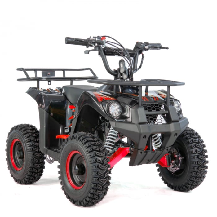 Mini atv XTR M9, roti 6inch, 50cc, 2 timpi, pornire electromotor, culoare negru rosu