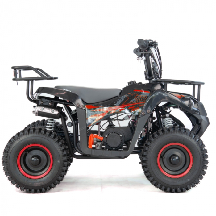 Mini atv XTR M9, roti 6inch, 50cc, 2 timpi, pornire la sfoara, culoare negru/rosu [2]